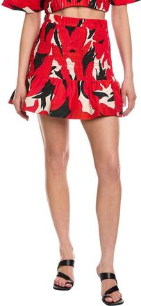 AMUR Penelope Silk-Blend Mini Skirt