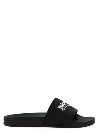 Balenciaga Black Logo Slides