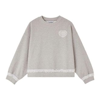 Ganni Isoli Sweatshirt - Dames - Sweatshirts - Grijs - M - Katoen - Hoodies & sweatvesten