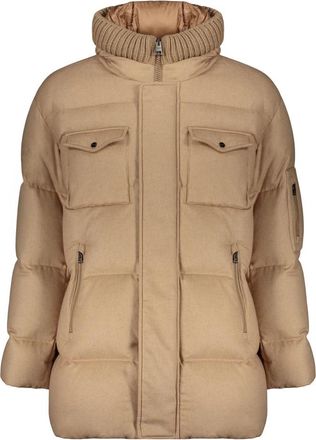 Herno Gewatteerd jack met capuchon en zakken - Heren - Gewatteerde jassen - Beige - L - Kasjmier - Jassen