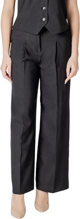 Ichi Ihzimmie PA5 Broek - Dames - Wijde Broeken - Zwart - XS - Polyester - Broeken