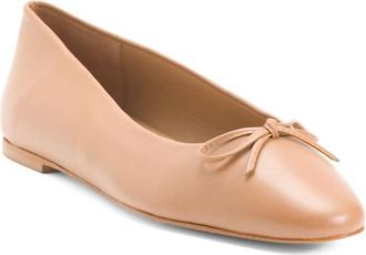 Flattered Womens Bodil Leather Flat In Cognac