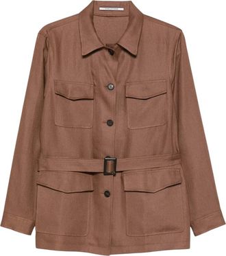Tagliatore Brown Linen Jacket