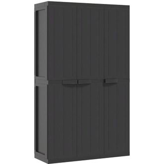 vidaXL Armario De Almacenaje Exterior Pp Negro 97x37x165 Cm Vidaxl