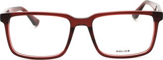 Police VPLN17 Rectangular Acetate Eyeglasses - Burgundy