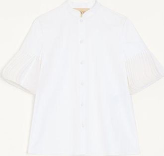 Valentino Camicia in Cotton Popeline Ricamata Donna BIANCO 36
