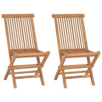 vidaXL Vidaxl - Sillas De Jard&iacute;n Plegables 2 Unidades Madera Maciza De Teca