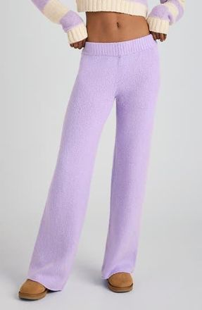 Florence By Mills Mid Rise Wide Leg Knit Pants in Millie Lavender at Nordstrom Rack, Size Xx-Small