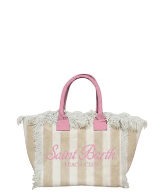 MC2 Saint Barth Spacious Tote Bag with Vertical Stripes