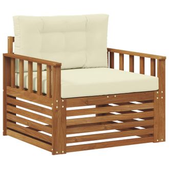 vidaXL Sof&aacute; De Exterior Madera De Acacia S&oacute;lida Y Poli&eacute;ster Vidaxl