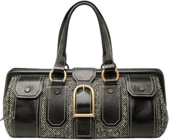 Celine Pre-owned Tweed Handbag - Dames - Vintage Handtas - Zwart - ONE Size - Tweed - Vintage