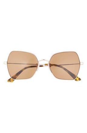 McQ by Alexander McQueen 55mm Polarized Butterfly Sunglasses in Gold Gold Brown at Nordstrom Rack