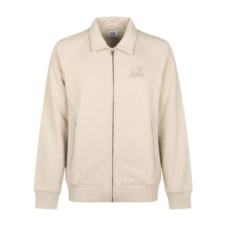 C.P. Company Diagonal Raised Fleece Rits Sweatshirt - Heren - Vesten met rits - Beige - L - Katoen - Hoodies & sweatvesten
