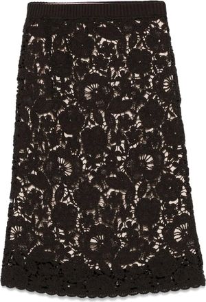 P.A.R.O.S.H. Gonna midi in maglia a fiori - Verde