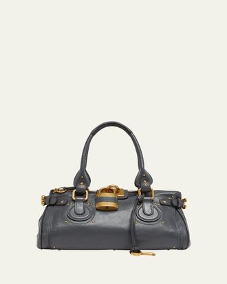 Chlo&eacute; Paddington Padlock Shoulder Bag in Leather