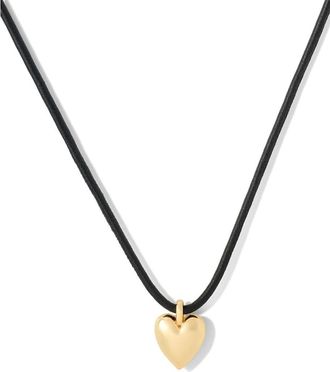 Jennifer Fisher Puffy Heart Cord Choker Necklace in Yellow Gold at Nordstrom