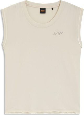 BOSS Cotton-jersey top with crystal logo