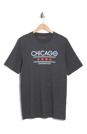 Travis Mathew Modernist Chicago Logo Graphic T-Shirt in Heather Grey Pinstripe at Nordstrom Rack, Size Xx-Large