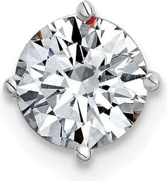 Diamond2Deal 14k White Gold 1ct. 6.5mm Round Moissanite Solitaire Chain Slide Pendant