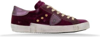 Philippe Model Fluwelen Vetersneakers Vintage Stijl - Dames - Sneakers - Veelkleurig - 37 EU - Leer - Schoenen