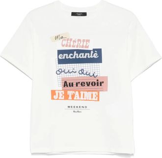 Max Mara graphic-print T-shirt - women - Cotton - L - White