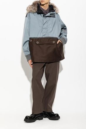 Marni Jacket With A Removable Fur Collar, Mens, Blue