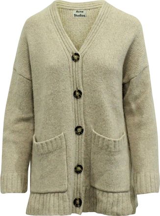 Acne Studios Acne Studios gebreid oversized vest van beige wol