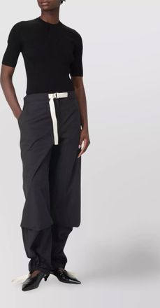 Jil Sander short sleeve fitted knit sweater