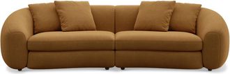 Castlery Fable Sofa Customized, Caramel Performance Fleece, Ultra Deep Seats, Spill Resistant, Castlery