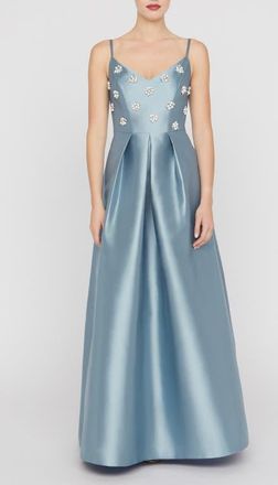 Kay Unger Eloise Embellished Mikado Gown in Ice Blue at Nordstrom, Size 10