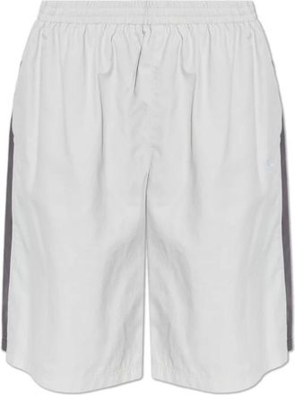 Balenciaga Shorts met geborduurd logo - Heren - Korte Broeken - Grijs - M - Polyester - Korte Broeken
