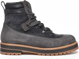 Eleventy Grey Suede High-Top Boots