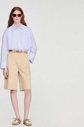 Sandro Cotton Bermudas with cutout flowers