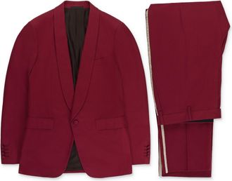 Caruso Red Caruso Wool Single Breasted Suit 10R