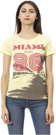 Trussardi Casual Ronde Hals Korte Mouw T-shirt - Dames - T-shirts - Geel - XS - Tops