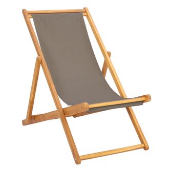 vidaXL Silla De Playa Topo Madera De Teca Maciza Vidaxl
