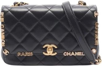 Chanel Vintage, unisex, Zwart, ONE Size, Leer, Pre-owned Vintage Cross Body Bag