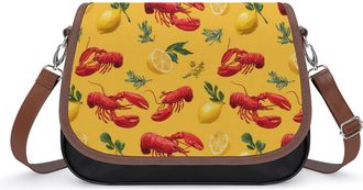 Generic Lobster Lemon Small Womens Crossbody Bags Shoulder Handbag with Adjustable Strap for Travel