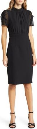 Vince Camuto Chiffon Sleeve Sheath Dress in Black at Nordstrom Rack, Size 10