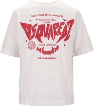 Dsquared2 T-shirt - Dames - T-shirts - Wit - S - Katoen - Tops