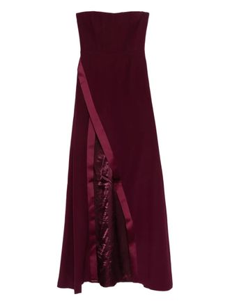 New Arrivals strapless side-slit maxi dress - Purple