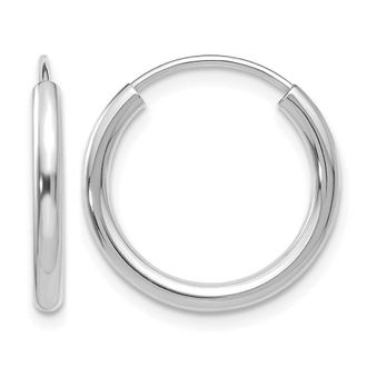 Diamond2Deal 14k Gold Polished Endless 2mm Huggie Hoop Earrings