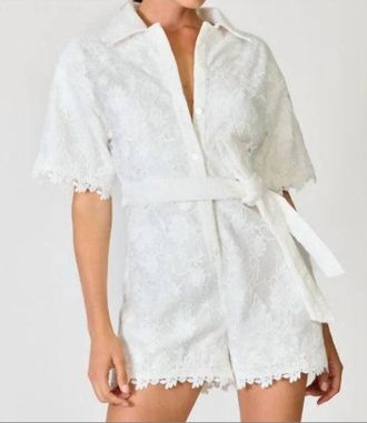 Line & Dot Toscana Romper In White