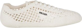 Prada Schoenen, Dames, Beige, 38 EU, Katoen, Collapse Sneakers
