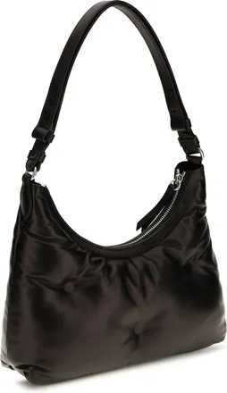 Maison Margiela Womens Hobo Shoulder Bag Glam Slam Black Lamb Leather