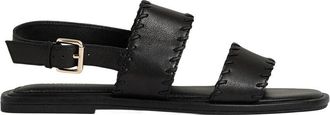 Reiss Mila Whipstitch Leather Sandal