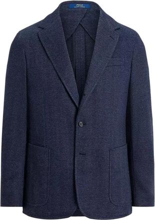 Polo Ralph Lauren Blazer met visgraatmotief - Heren - Blazers - Blauw - XL - Katoen - Jassen