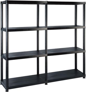 vidaXL Estante De Almacenaje 4 Niveles Negro Pl&aacute;stico 122x30,5x130 Cm Vidaxl