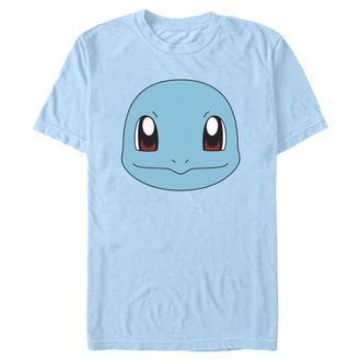 Fifth Sun Pokemon Squirtle Big Face Young Mens Short Sleeve Tee Shirt, Light Blue, XS