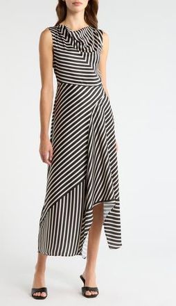 Vince Camuto Stripe Maxi Dress in Rich Black at Nordstrom Rack, Size 12